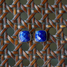 Load image into Gallery viewer, Sterling Silver and Gold Lapis Lazuli Stud Earrings
