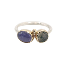 Load image into Gallery viewer, Twin Isle Ring with Tanzanite and Alexandrite in Gold and Silver
