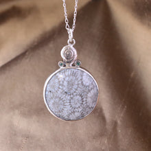 Load image into Gallery viewer, Fossilized Coral Necklace I in Sterling Silver
