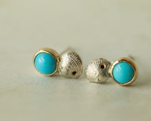 Load image into Gallery viewer, Turquoise Shell Studs in Gold and Silver
