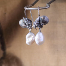 Load image into Gallery viewer, Pearl Seashell Cluster Stud Earrings in Sterling Silver
