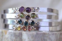 Load image into Gallery viewer, Sphene and Spinel Diamond Cuff Bracelet
