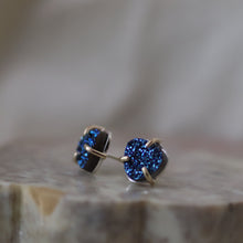 Load image into Gallery viewer, Blue Druzy Studs in Gold and Silver

