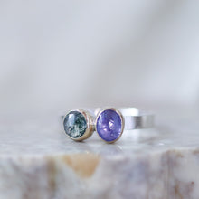 Load image into Gallery viewer, Twin Isle Ring with Tanzanite and Alexandrite in Gold and Silver

