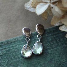 Load image into Gallery viewer, Cobble Stone Earrings with Peridot in Sterling silver
