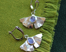 Load image into Gallery viewer, Tanzanite Gingko Earrings
