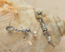 Load image into Gallery viewer, Pearl Shell Earrings in Silver
