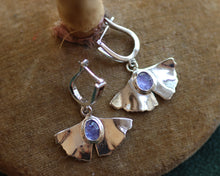 Load image into Gallery viewer, Tanzanite Gingko Earrings
