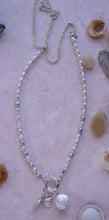 Load image into Gallery viewer, Pearl Charm Keeper Necklace in Sterling Silver
