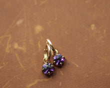 Load image into Gallery viewer, Amethyst Hoop Earrings in Gold
