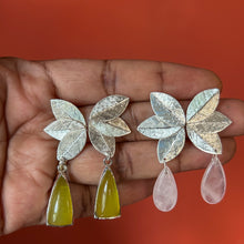 Load image into Gallery viewer, Idocrase Foliage Dangle Earrings in Sterling Silver
