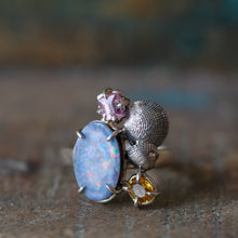 Load image into Gallery viewer, Shell Mosaic Ring in Silver
