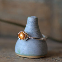 Load image into Gallery viewer, Gold and Silver Spessartine Garnet Ring - Size 7.25
