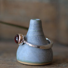 Load image into Gallery viewer, Gold and Silver  Garnet Ring - Size 7.75
