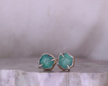 Load image into Gallery viewer, Emerald Stud Earrings in Gold
