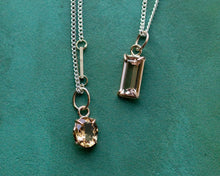 Load image into Gallery viewer, Morganite Necklace in Gold and Silver
