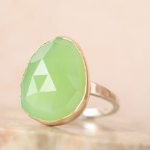 Load image into Gallery viewer, Chrysoprase Ring in Gold and Sterling Silver
