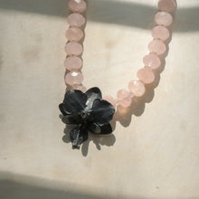 Load image into Gallery viewer, Rose Quartz Beaded Orchid Necklace in Sterling Silver
