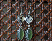 Load image into Gallery viewer, Garnet and Agate Dangle Earring in Sterling Silver
