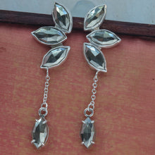 Load image into Gallery viewer, Pyrite Foliage Earrings in Silver
