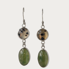 Load image into Gallery viewer, Garnet and Agate Dangle Earring in Sterling Silver
