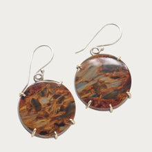 Load image into Gallery viewer, Pietersite Earrings in Gold and Silver
