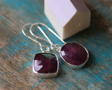 Load image into Gallery viewer, Sterling Silver Ruby Zoisite Earrings
