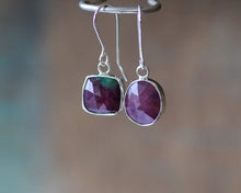 Load image into Gallery viewer, Sterling Silver Ruby Zoisite Earrings
